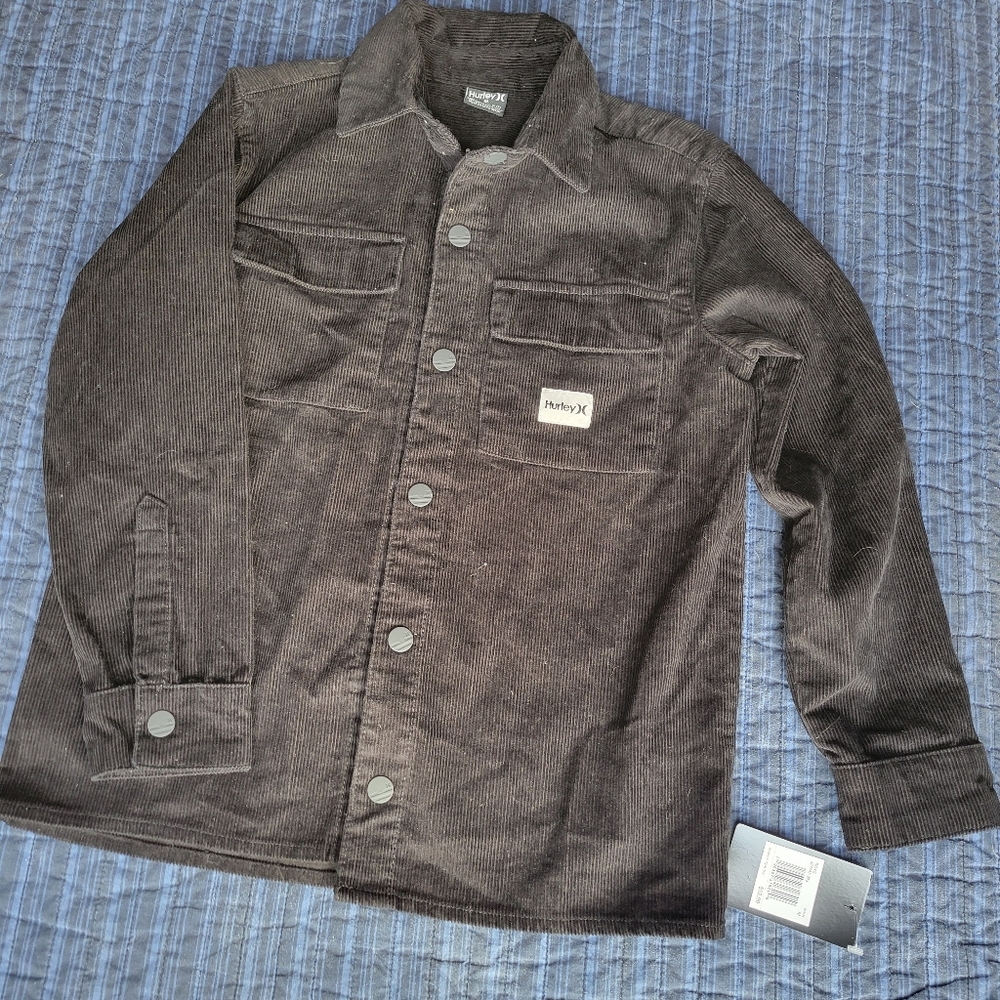 Boys Hurley black snap jacket size Medium